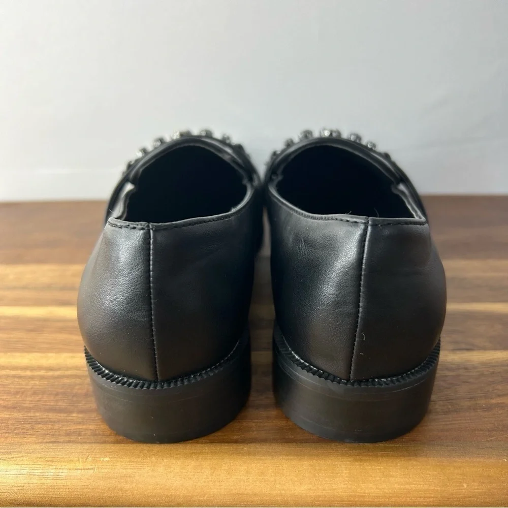 BCBG Girls Shoes Girls 2 Black Loafers Stacy Classic Chic Rhinestones Party Pics